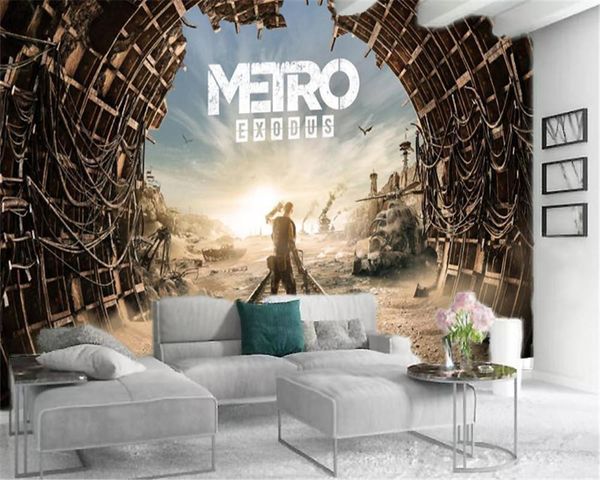 

wallpapers 3d wallpaper vintage dilapidated railroad tunnel living room bedroom background wall decoration mural