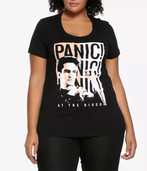

panic at the disco patd brendon monochrome women's girls plus size t-shirt new, White;black