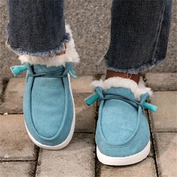 

winter women shoes comfortable soft loafers flat slip on ladies ankle boots warm plush snow boots casual loafers female shoes 210428, Black