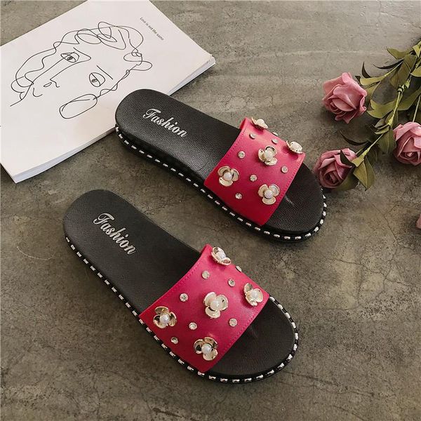 

slippers aleafalling bath women slipper warm rubber classical flower flat slides soft home flip flops female shoes 202184, Black
