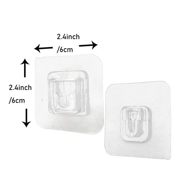 

double sided adhesive wall hooks home traceless storage holder self-adhesive bathroom kitchen clear strong hanger hangers & racks