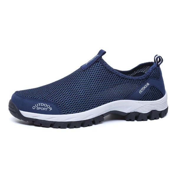 

summer mesh men casual shoes water sneakers outdoor walking trainers breathable slip-on mens loafers zapatillas tenis dress, Black