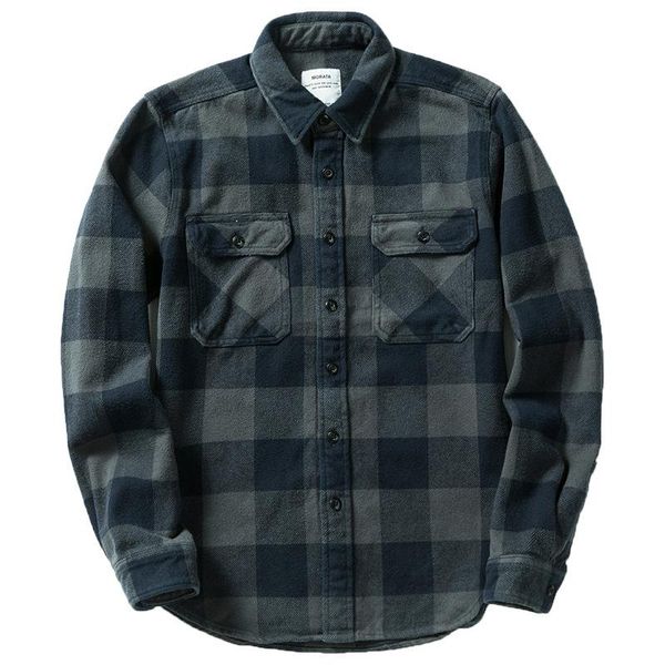 

men's casual shirts winter autumn long-sleeved plaid thick loose for men male clothes, White;black