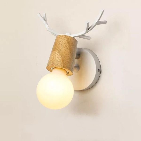 

wall lamp led antler iron wooden nordic vintage modern bathroom bedroom living room bedside stair creative home lights e27 black