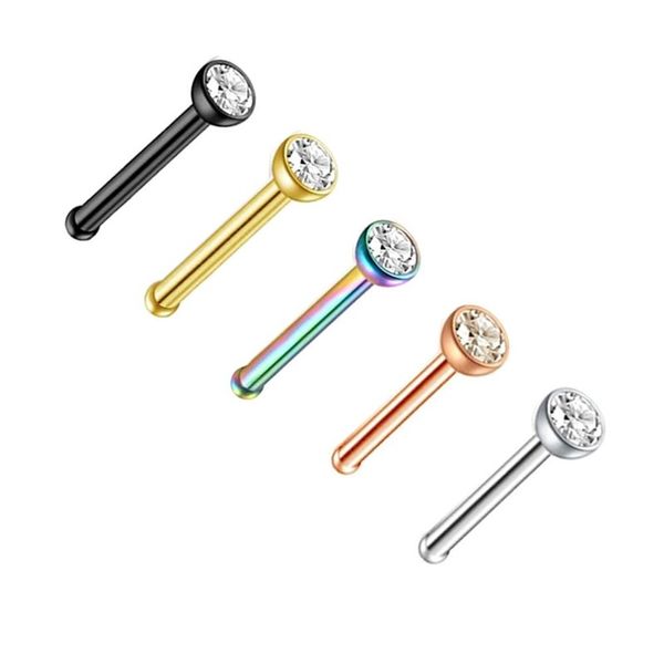 

nose ring studs jewelry set surgical steel hoop rings pack nostril piercing jewel for women men, Silver