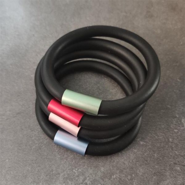 

charm bracelets designer 4 color black rubber bracelet retro punk woman pendant fashion gothic female accessories wholesale, Golden;silver
