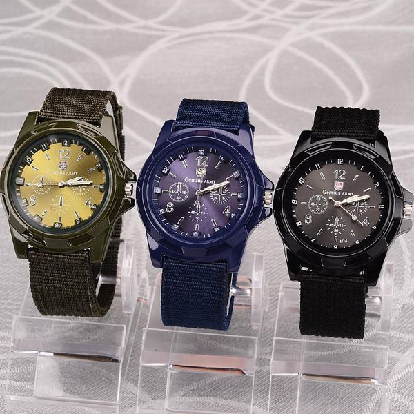 

wristwatches gemius army watches men waches nylon band sports fashion military quartz horloge heren reloj hombre, Slivery;brown