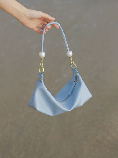 

minimalist soft armpit leather glutinous all-match waxy summer baguette premium pearl bag 2021 new female shoulder tufxs
