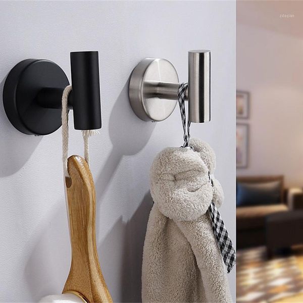 

hooks & rails 2pcs stainless steel wall hook clothes hanging robe towel rack toilet paper holder punch-for kitchen bathroom