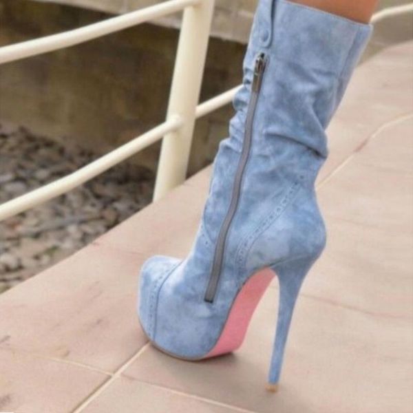 

boots fashion women knee high cowboy brand designer platform shoes thin heels autumn party female, Black