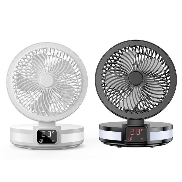 

interior decorations vodool rechargeable mini fan foldable quiet desk bedside night light with digital temperature display chargeable portab