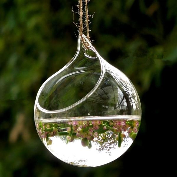 

novelty items 8pcs/pack diameter=12cm middle size hanging glass vase home decorative creative big open terrarium wedding prop