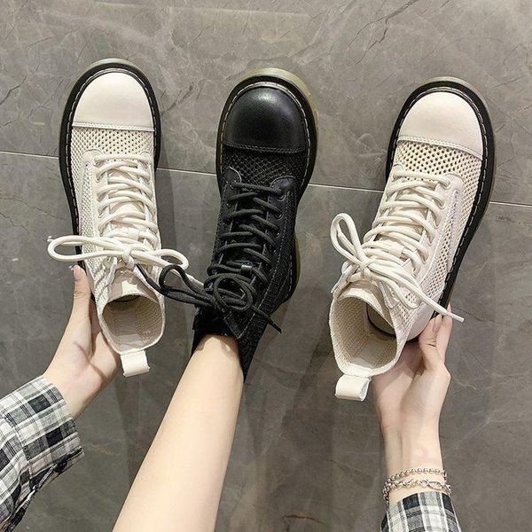 

boots 20211 women summer thin breathable mesh short platform sandals, Black