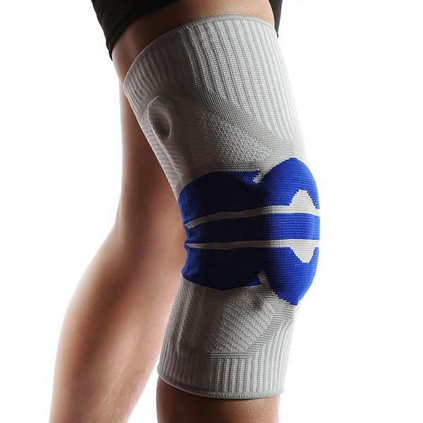 

piece compression silicone knee pad strap braces sleeve support for men & women running hiking protection sportswear elbow pads, Black;gray