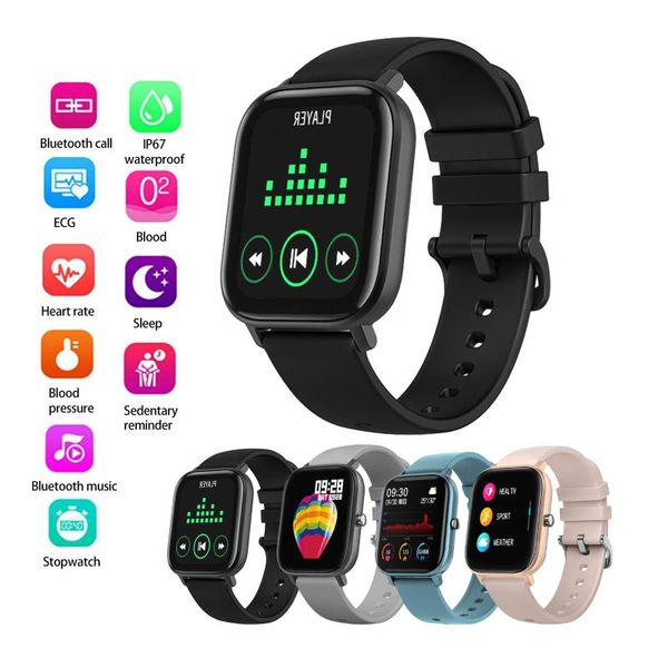 

sports smart watch fitness heart rate bracelet metal case ipx7 pressure tracker watches