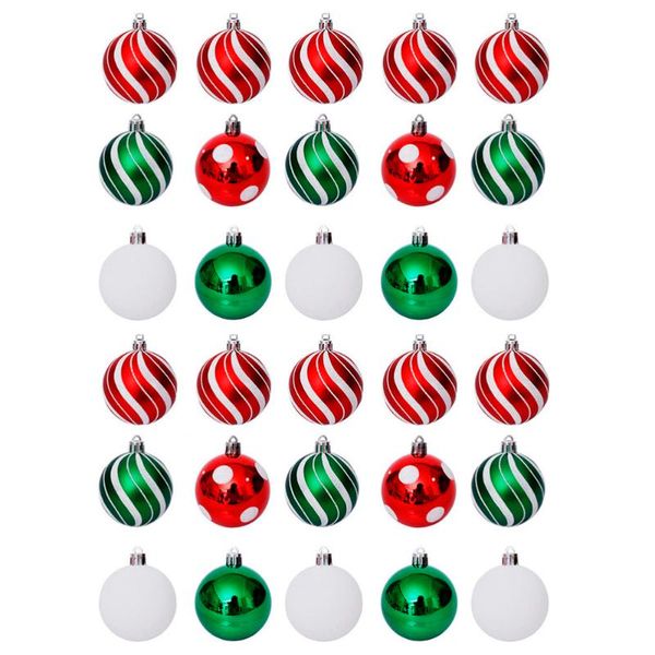 

30pcs christmas tree decoration colored drawing home decor (green+red) party
