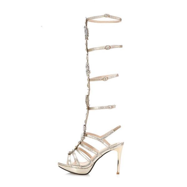 

sandals olomm women gladiator rhinestone stiletto heels open toe gold black party shoes ladies plus size 3-.5 rwjd