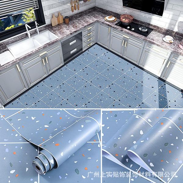 

wall stickers waterproof floor self-adhesive wallpaper bathroom house decoration decals diy