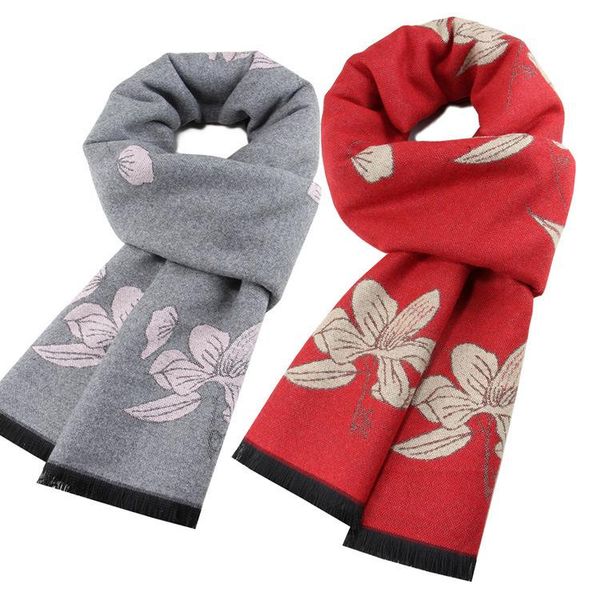 

scarves winter warm scarf men wool tassel double fine chinese red fashion cashmere for shawls and wraps, Blue;gray