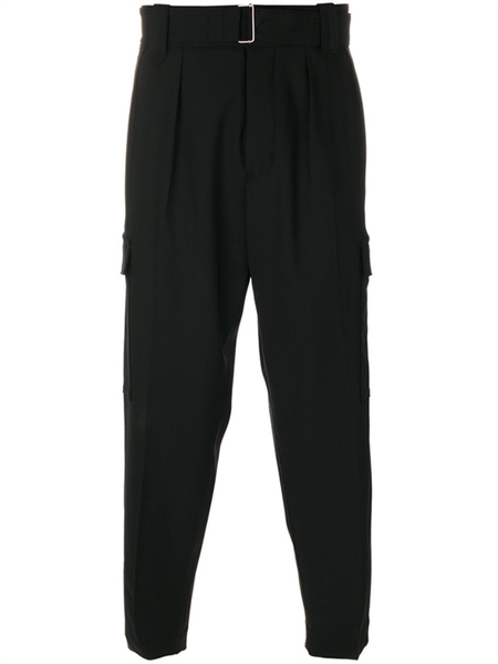 

men's pants casual overalls small foot spring and autumn black side pocket design youth fashion trend versatile