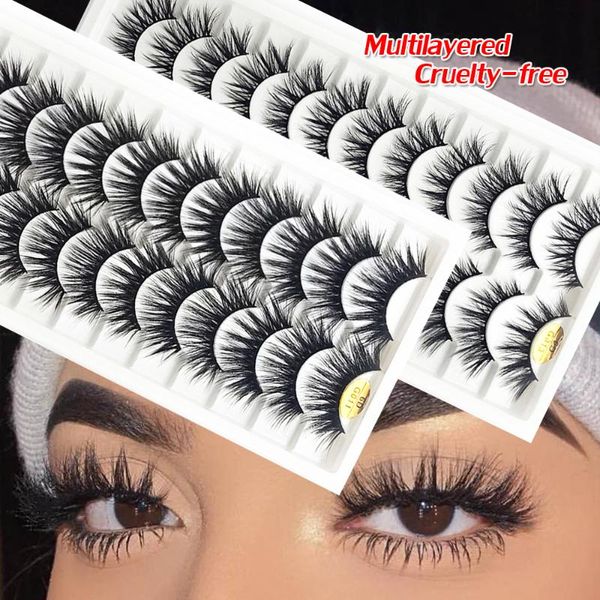 

false eyelashes 6d mink hair lashes long natural volume wispies fluffy eye extension tool women beauty cruelty-fake