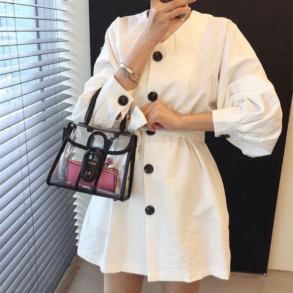 

elegant solid sauce with v-cleavage female unique-breasted lantern manga tracks dress feminine casual spring to line dressed, Black;gray