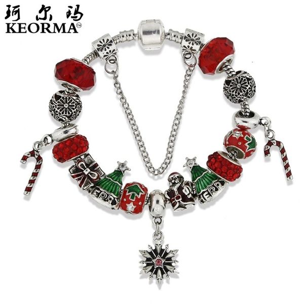 

souvenirs hand catenary diy beaded crystal bracelet women's series santa claus snowflake large hole