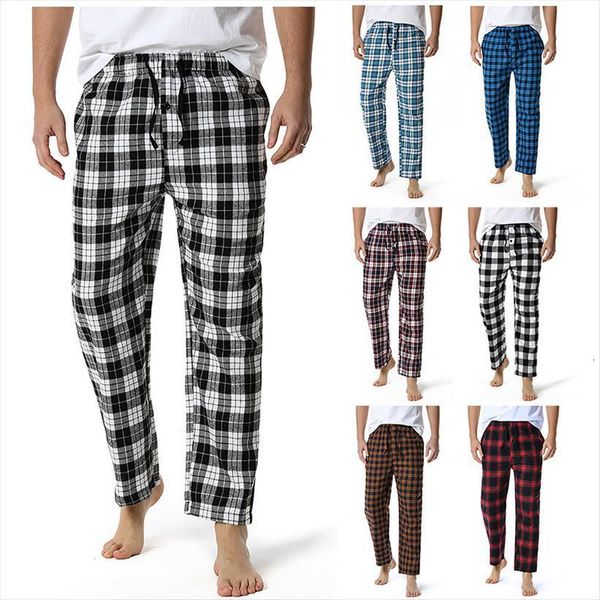 

plaid cotton super women pants soft flannel pajama yoga casual trousers streetwear, Black