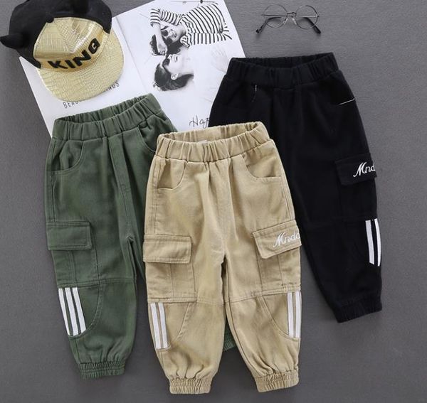 

trousers children's trousers, overalls, baby loose patch pocket elastic waist, casual footwear, pants, Blue