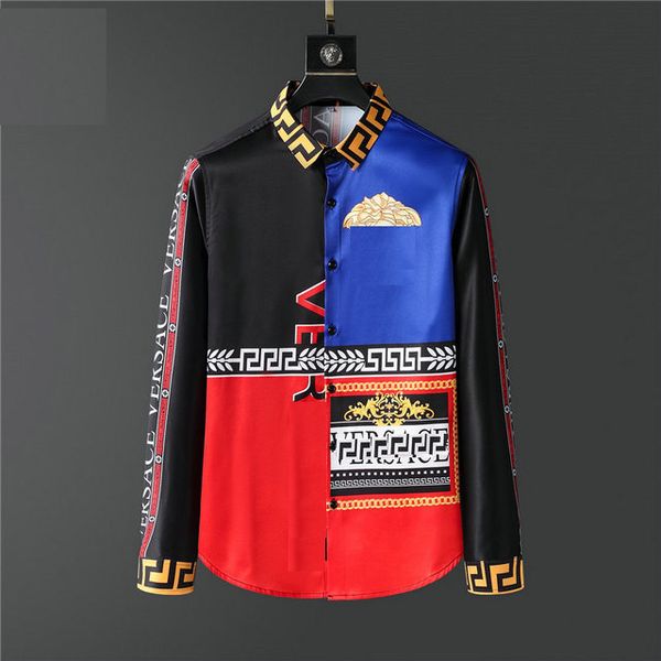 

2021 luxury designer fashion men's shirts long sleeve business casual brand spring slim shirt -3xl#229, White;black