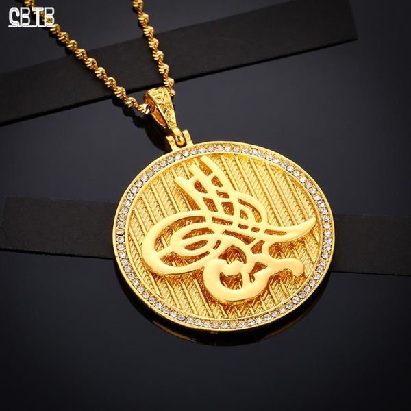 

middle east islamic muslim women 45mm round pendant necklace fashion accessories jewelry gifts real gold plated unfading necklaces, Silver