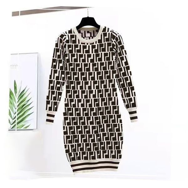 

20ss women sweater luxury casual knit woman long coat cardigan pullover autumn fashion wear classic pattern lady knitwear ladies dresses pl, White;black