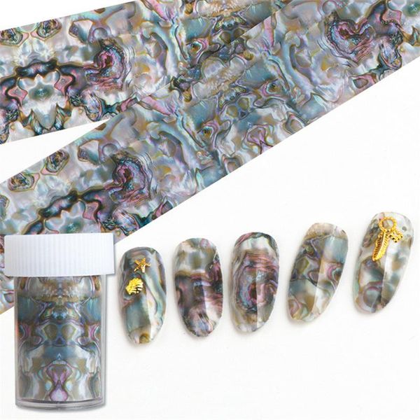 

roll shell print nail foil transfer slider sticker animal starry adhesive wrap decal 3d decoration tips manicure1, Black