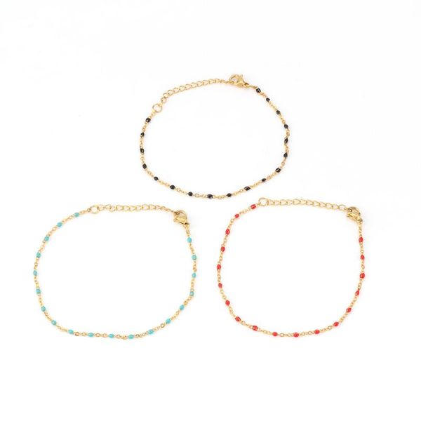 

fashion national stainless steel rice ball bracelet link, chain, Black