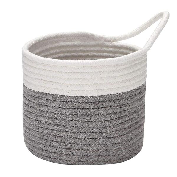 

storage baskets wall small cotton rope woven hanging for organizing round plants