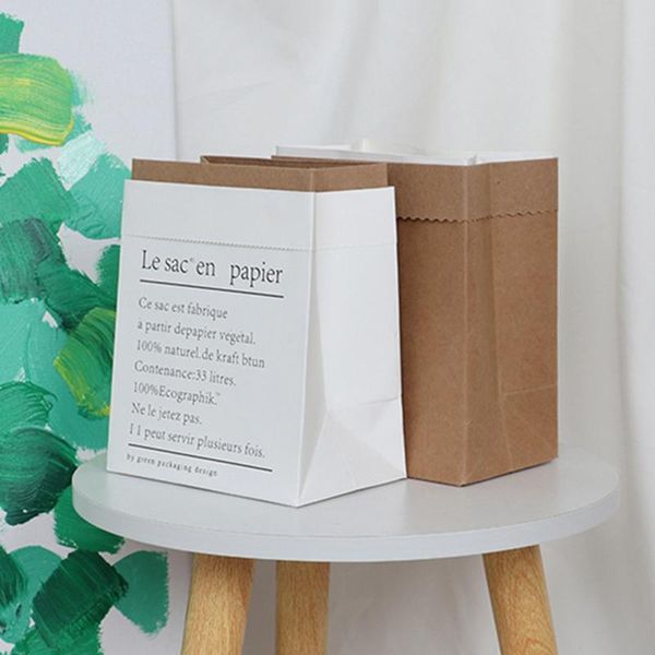 

storage bags 3pcs nordic dried plant basket wedding kraft paper bag flowerpot artificial flower vase diy home decor