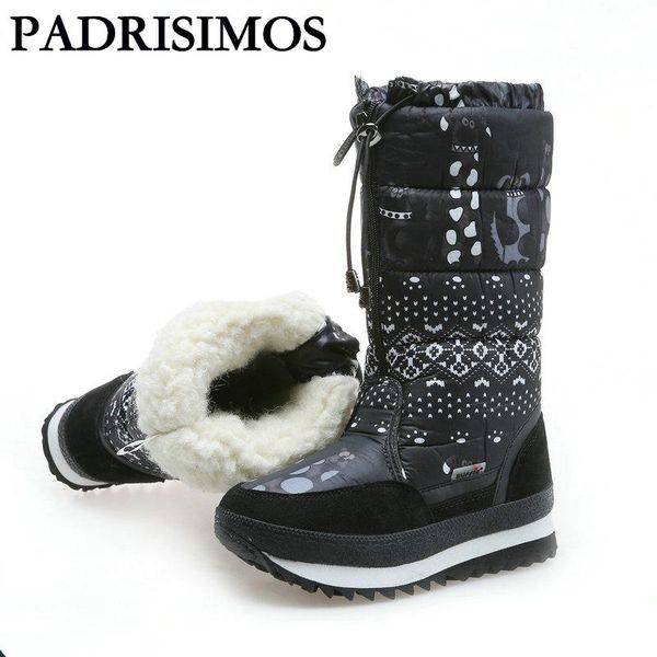 

boots padrisimos natural wool winter mixed fur women snow boot warm shoes plus size up 41 zip jsh-m0767, Black