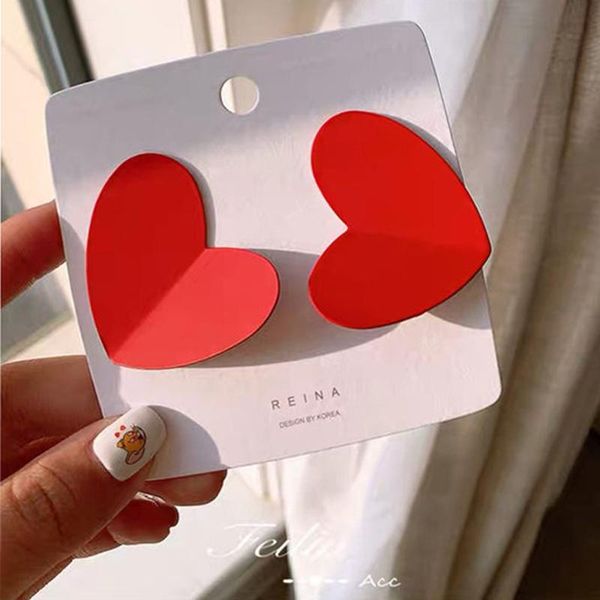 

dangle & chandelier 2021 trendy fahion women's earrings fine red heart for women bijoux korean party girl jewelry gift wholesale, Silver