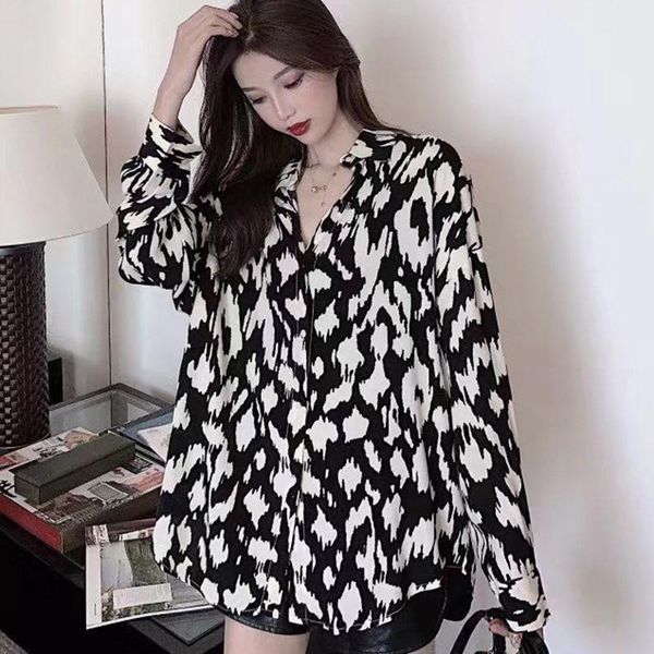 

women long-sleeved shirt spring autumn fashion casual milk pattern turn down collar blouses design chic1, White