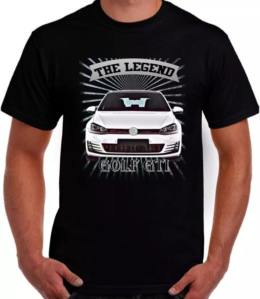 

autotee fan golf mk7 gti the legend fine art graphic design t-shirt, White;black