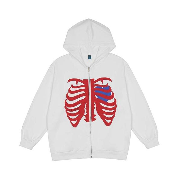 

men's hoodies & sweatshirts autumn skeleton fashion hoodie men harajuku zip up vintage street wear hip hop 4 or, Black