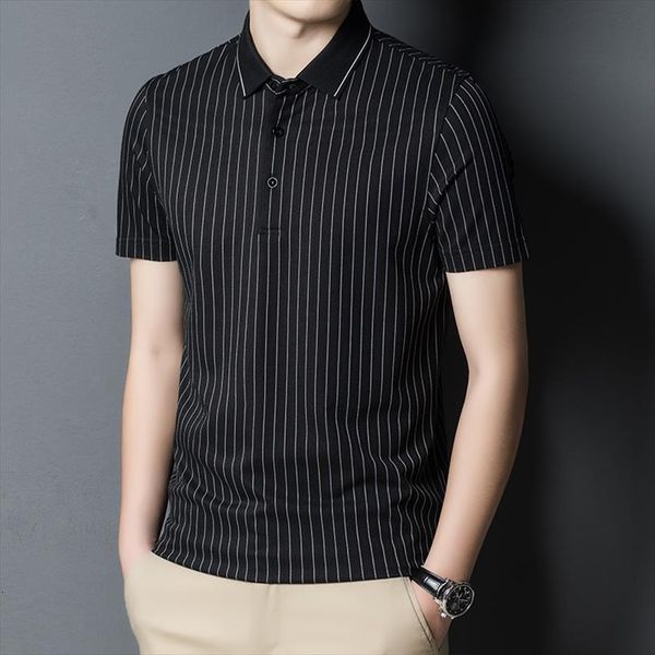 

summer striped shirt casual mens polo and comfortable 708, White;black