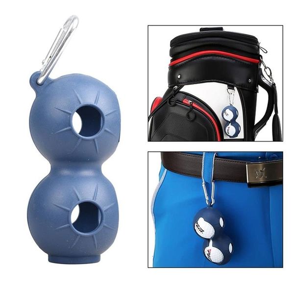 

1pcs portable silicone golf ball protective holder cover double case training sports accessories