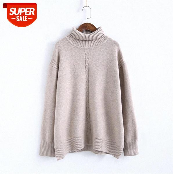 

940506 women's high-neck sweater vertical twist inner wear loose chic trend #zf15, Black;gray