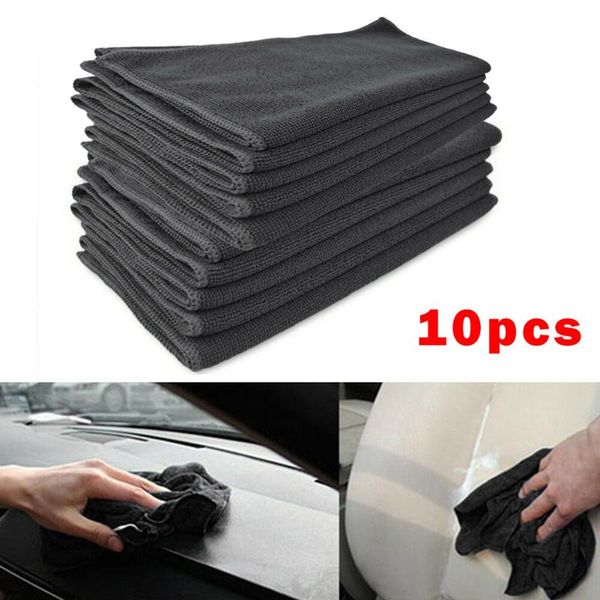 

10pcs car cleaning cloth black dry economical household microfiber towel