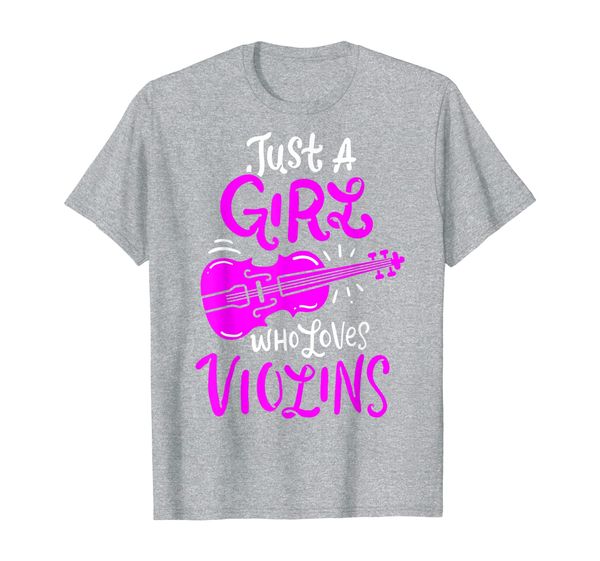 

violin for girls just a girl who loves violins instrument t-shirt, White;black