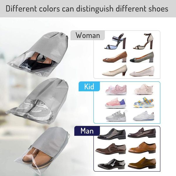 

storage bags 15pcs shoes bag closet organizer non-woven travel portable waterproof pocket clothing classified hanging #gt1