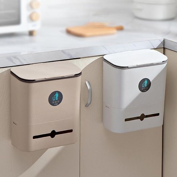 

waste bins hanging trash can small kitchen garbage bin with lid for cabinet door bedroom wall