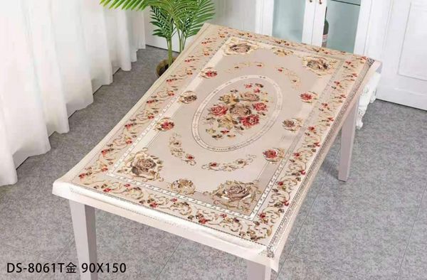 

european-style gold-plated tablecloth 90*/150pvc waterproof oil table cloth
