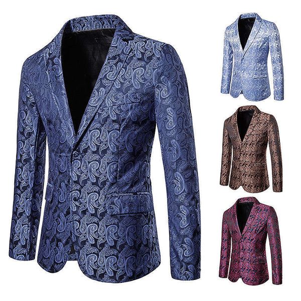 

suits & men's blazers night club colorful cashew flower two button suit coat x72, White;black